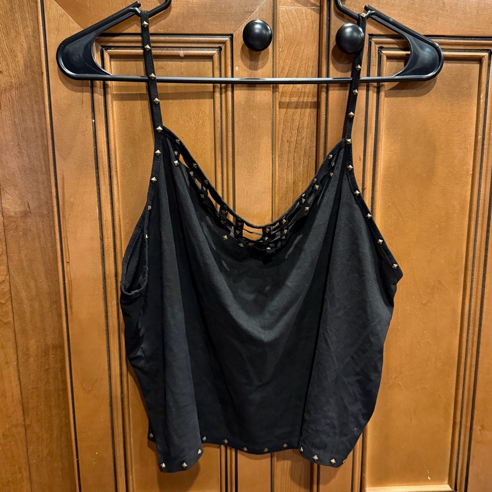 Shyanne Black Studded Crop Top